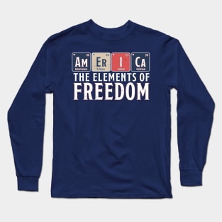 America The Elements of Freedom Periodic Table 4th of July Long Sleeve T-Shirt